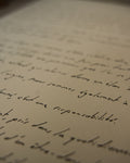 La lumière est un choix — Lettre manuscrite I